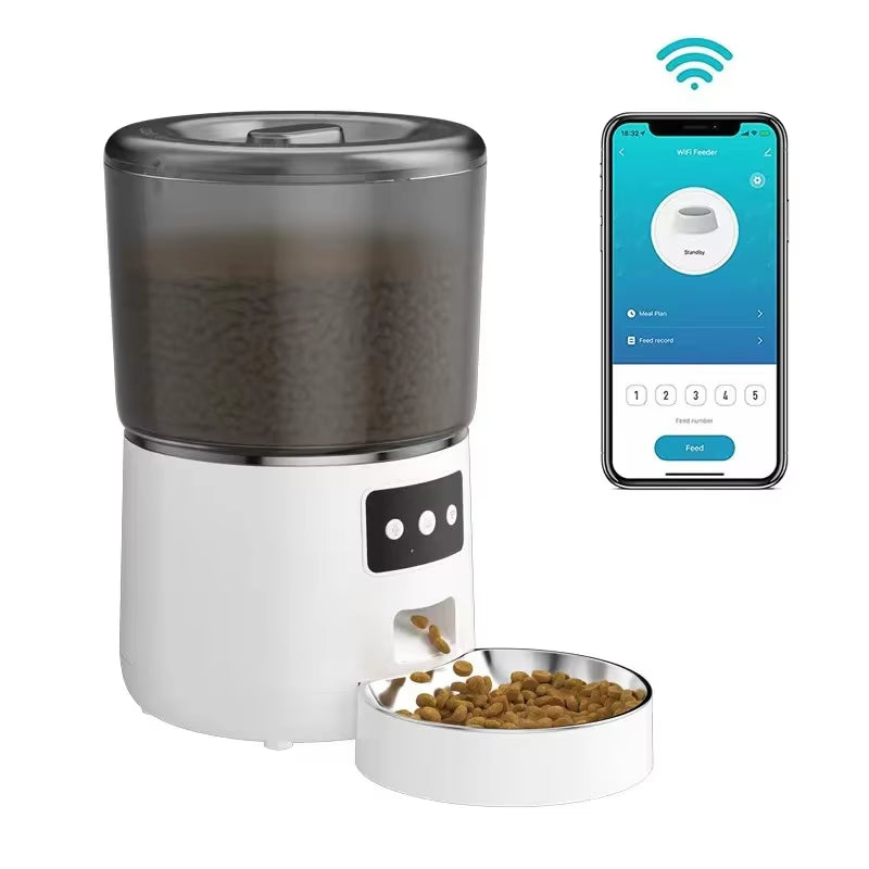 Smart Automatic Pet Feeder with 4L Capacity, Timer Control, and Stainless Steel Bowl for Dogs and Cats