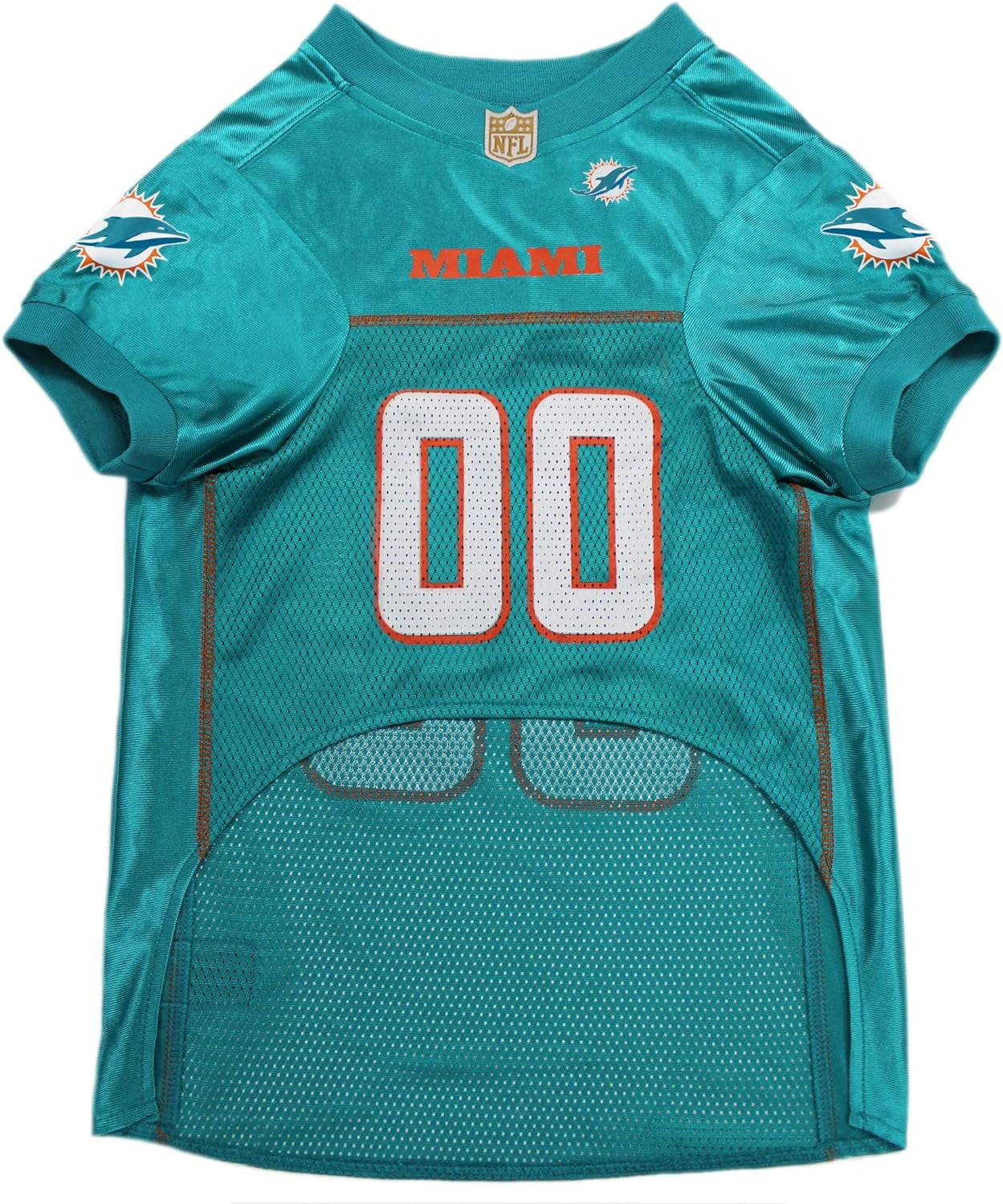 NFL Miami Dolphins Dog Jersey, Size: X-Large. Best Football Jersey Costume for Dogs & Cats. Licensed Jersey Shirt