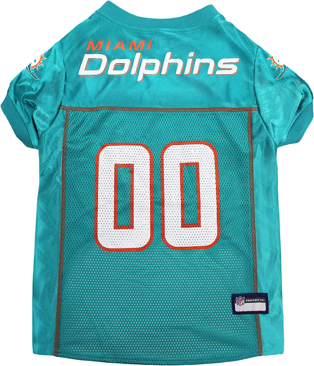 NFL Miami Dolphins Dog Jersey, Size: X-Large. Best Football Jersey Costume for Dogs & Cats. Licensed Jersey Shirt