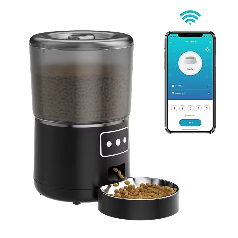 Smart Automatic Pet Feeder with 4L Capacity, Timer Control, and Stainless Steel Bowl for Dogs and Cats